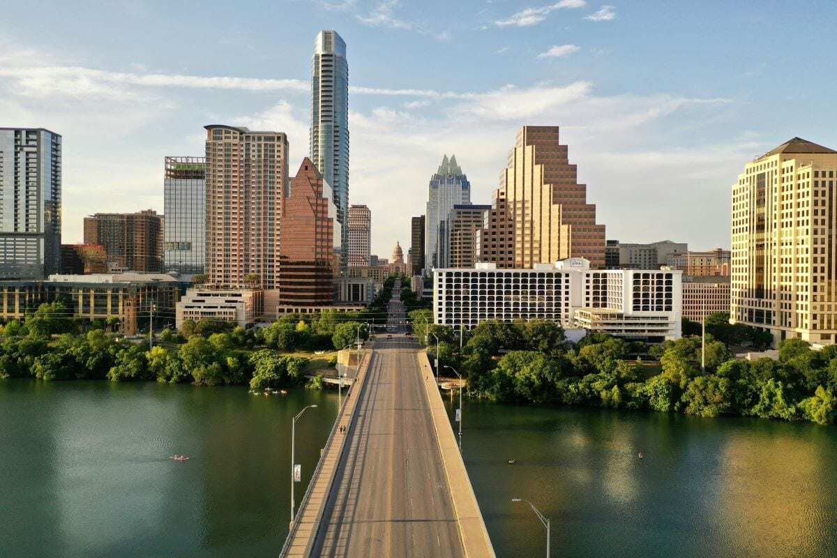 Austin skyline over the Colorado River